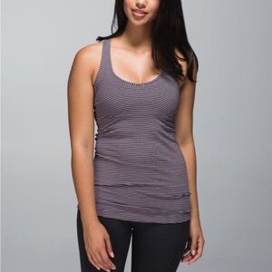Lululemon Cool Racerback Hyper Stripe Mauvelous Heathered Black Grey Pink